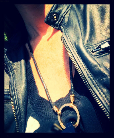 866P The Clifton in Black Tejus with Vermeil