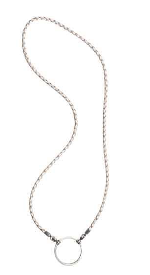 587WH LOOOP- White Braided Leather