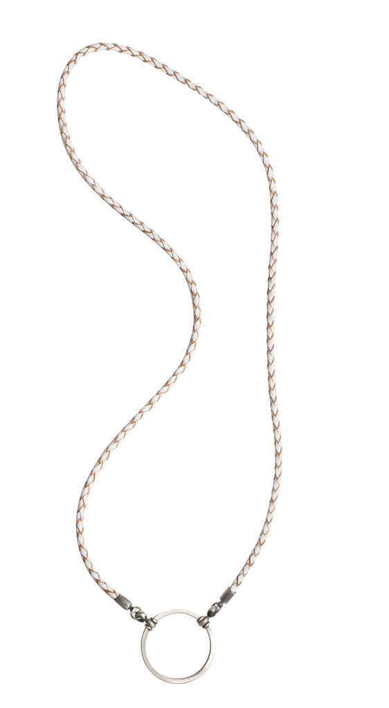 587WH LOOOP- White Braided Leather