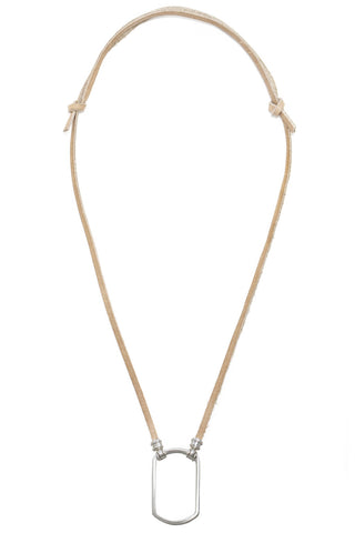 692SP Natural Leather Dog Tag w/ Satin Silver