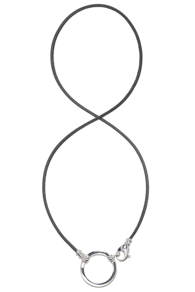 695B Leather in Black with Sterling