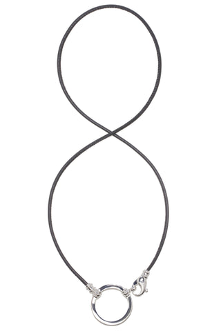 695B Leather in Black with Sterling