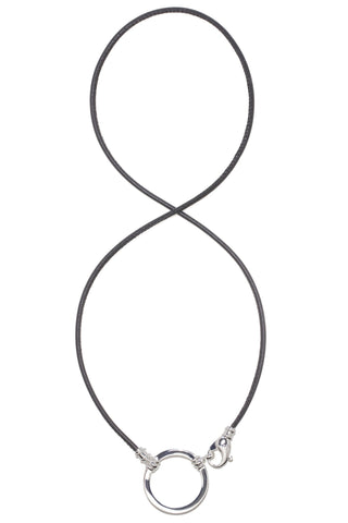 695B Leather in Black with Sterling