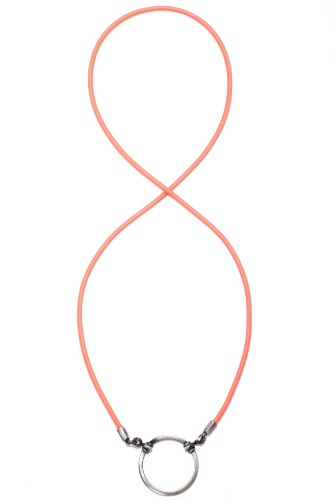 705TA LOOOP- Tangerine Silk Stretch w/ Antique Silver