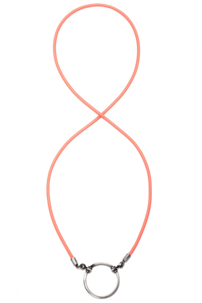 705TA LOOOP- Tangerine Silk Stretch w/ Antique Silver