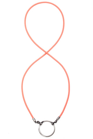 705TA LOOOP- Tangerine Silk Stretch w/ Antique Silver