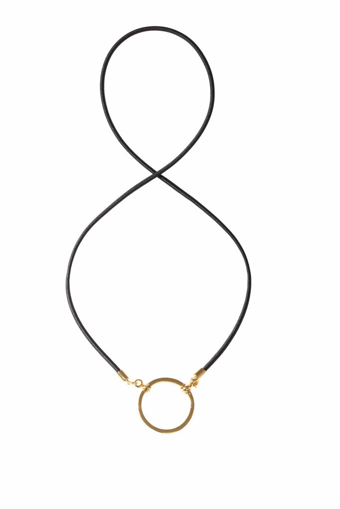 775BL LOOOP- Black Silk Stretch w/ Gold Loop