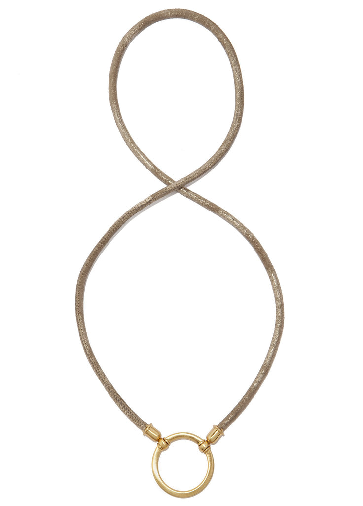 866SG The Clifton in Metallic Sand w/ Satin Gold Loop