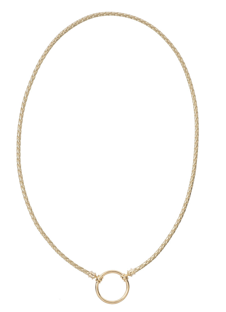 886LP Gold Braided Leather w/ Vermeil Loop