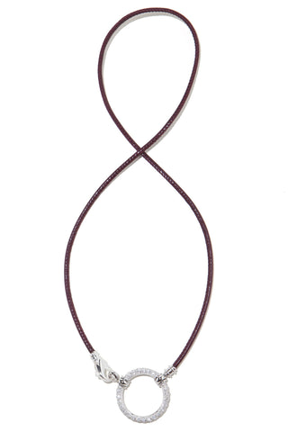 892BU Burgundy Shimmer Leather w/ Swarovski Loop