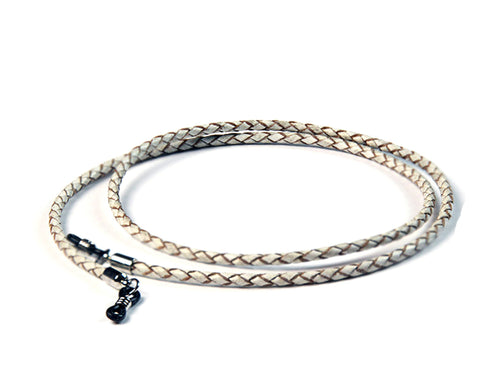 1120WH White Braided Leather