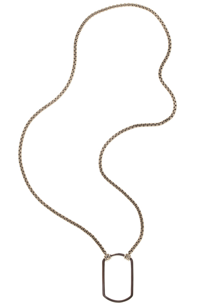 678G Gunmetal Box Chain Dog Tag