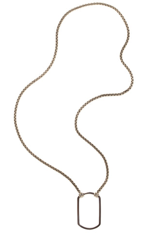 678G Gunmetal Box Chain Dog Tag