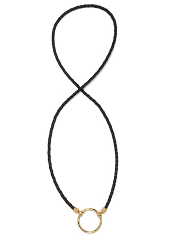 972LV Black Braided Leather w/ Vermeil