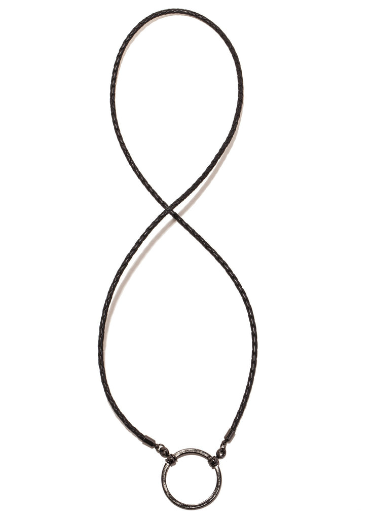 587BLG LOOOP- Braided Leather in Black w/ Gunmetal