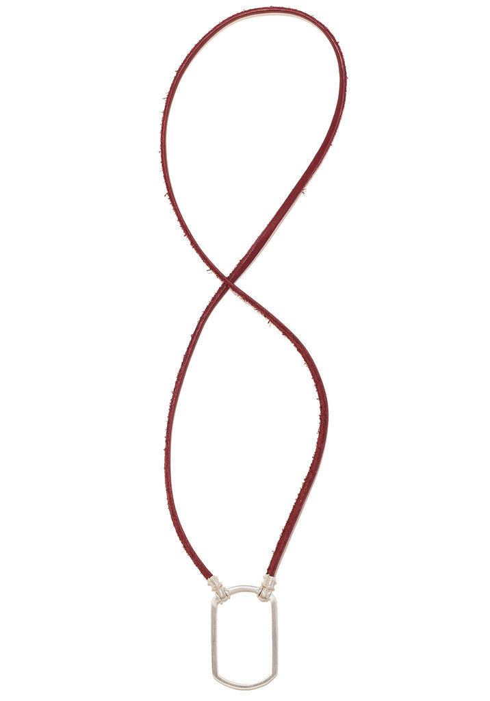 The Last One 692RD Red Leather w/ Satin Silver Dog Tag