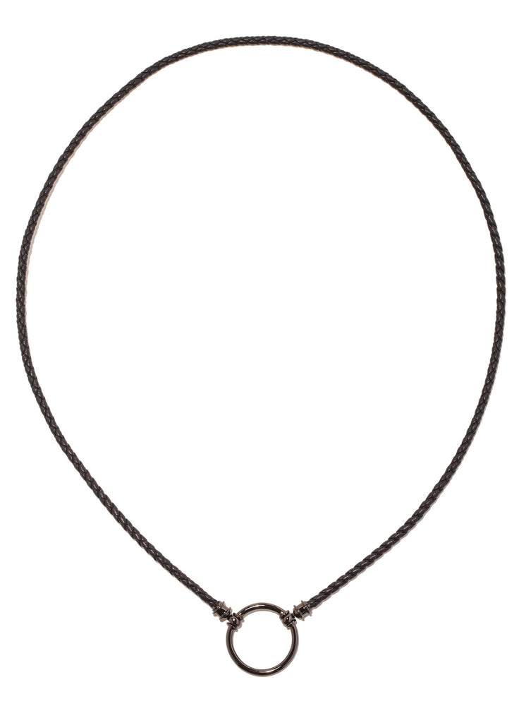 972LG Classic Black Braided Leather w/ Gunmetal