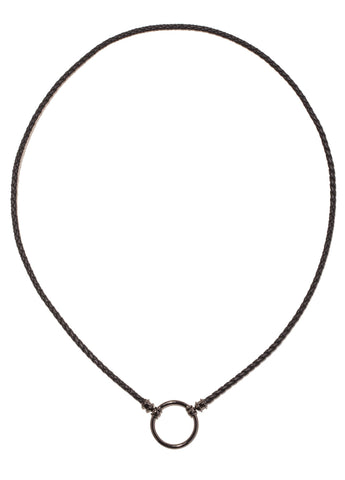 972LG Classic Black Braided Leather w/ Gunmetal