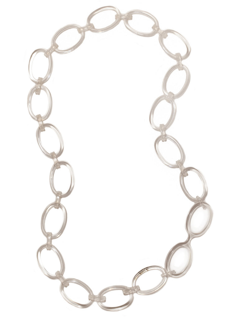 740CL- 2.5 The Oval Necklace Reader- Clear Crystal