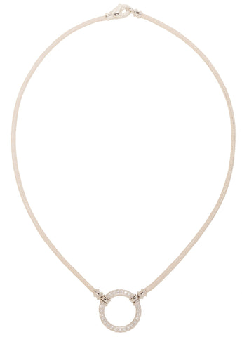 893WH Shimmer in White Leather w/ Swarovski Loop