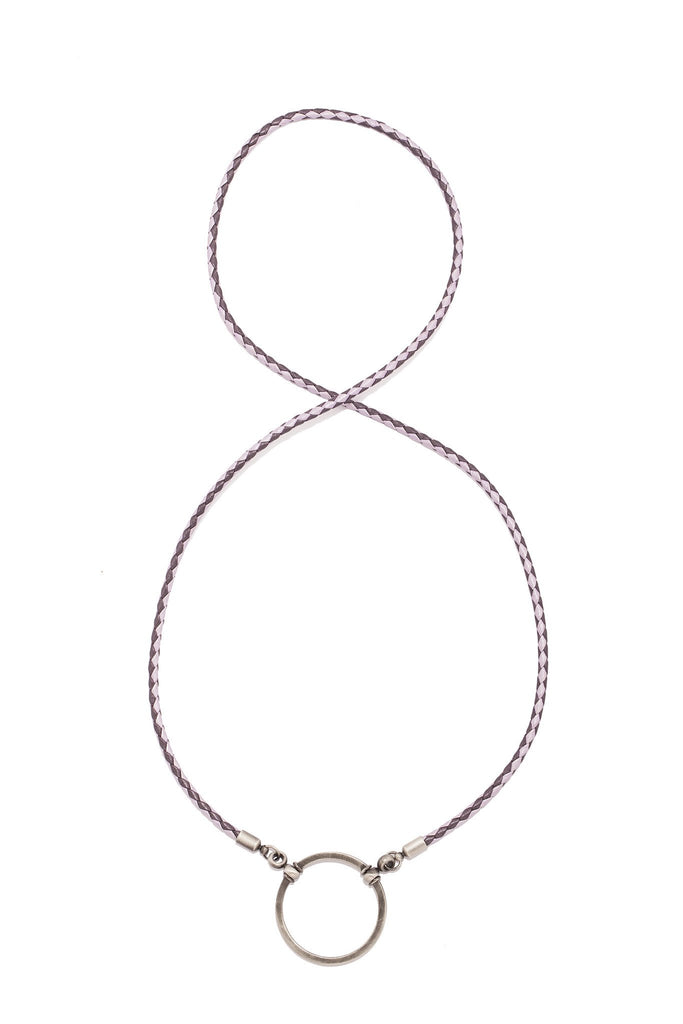 587LAV LOOOP- Checkerboard Braided Leather in Lavender