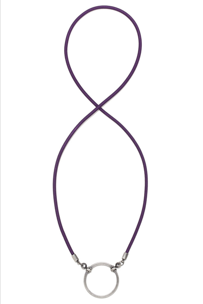 705PU LOOOP- Purple Silk Stretch w/ Antique Silver