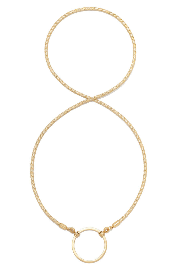 587GD LOOOP- Gold Braided Leather